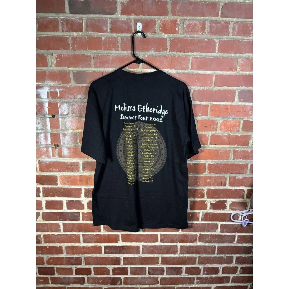 Vintage Y2K Melissa Etheridge 2002 Summer Tour Black Shirt Adult Size XL
